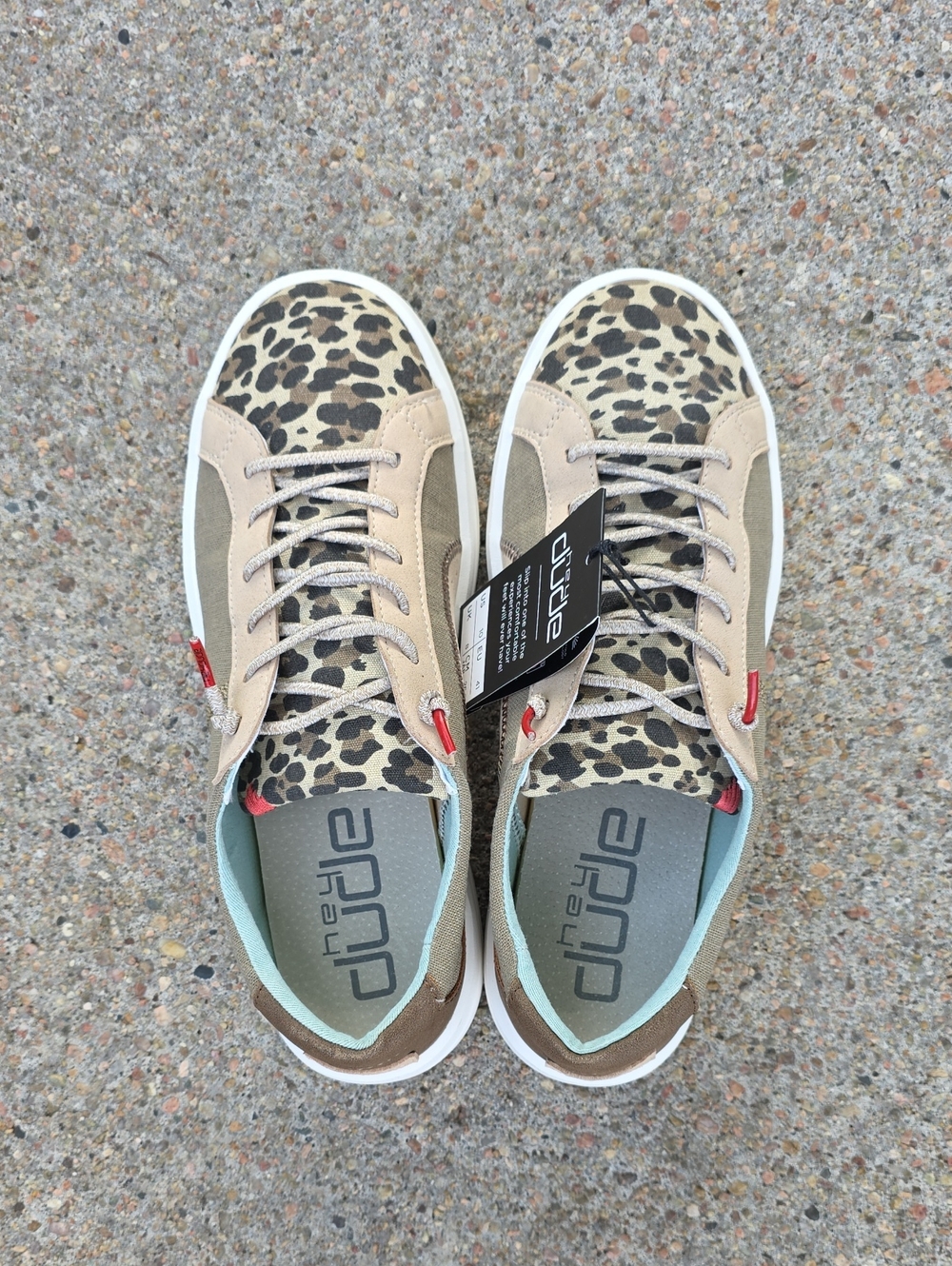 Hey Dude Karina Beige Leopard Light Weight Platform Slip On Sneakers Size 10 - Picture 3 of 11
